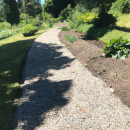 Pose de gravier blanc pour allée-chemin Pornic